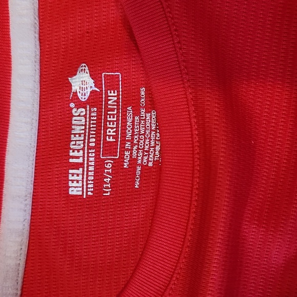 Long Sleeved Red Reel Legends Size Boys 14/16 - Picture 2 of 3